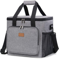 Grey Large Capacity Picnic Bag - Waterproof PEVA Insulated Cooler Bag, Outdoor, Car Use, and Shoulder Crossbody Thermo Bag - One Red Hill