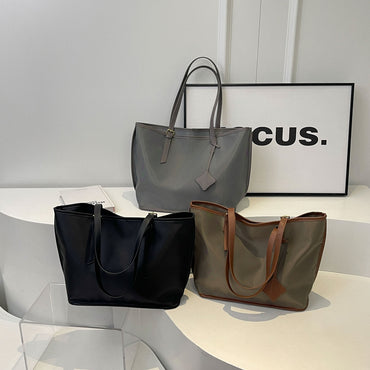Brown New Large Capacity Tote Bag - Simple, Versatile Handbag for Casual Outings, Lightweight and Stylish - One Red Hill