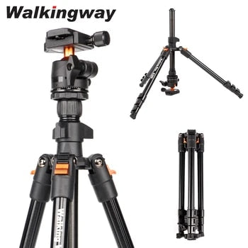 200cm 79in Height Heavy Dury Camera Tripod Stand Tripod Portable Professional Aluminum with Pan Head for DSLR phone ring light - One Red Hill
