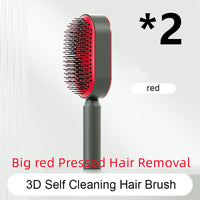 Self Cleaning Hair Brush For Women One-key Cleaning Hair Loss Airbag Massage Scalp Comb Anti-Static Hairbrush - One Red Hill