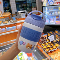 Simple And High-value Stainless Steel Vacuum Flask With Straw