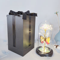 Valentine's Day Gift Eternal Rose LED Light Foil Flower In Glass Cover Mothers Day Wedding Favors Bridesmaid Gift - One Red Hill