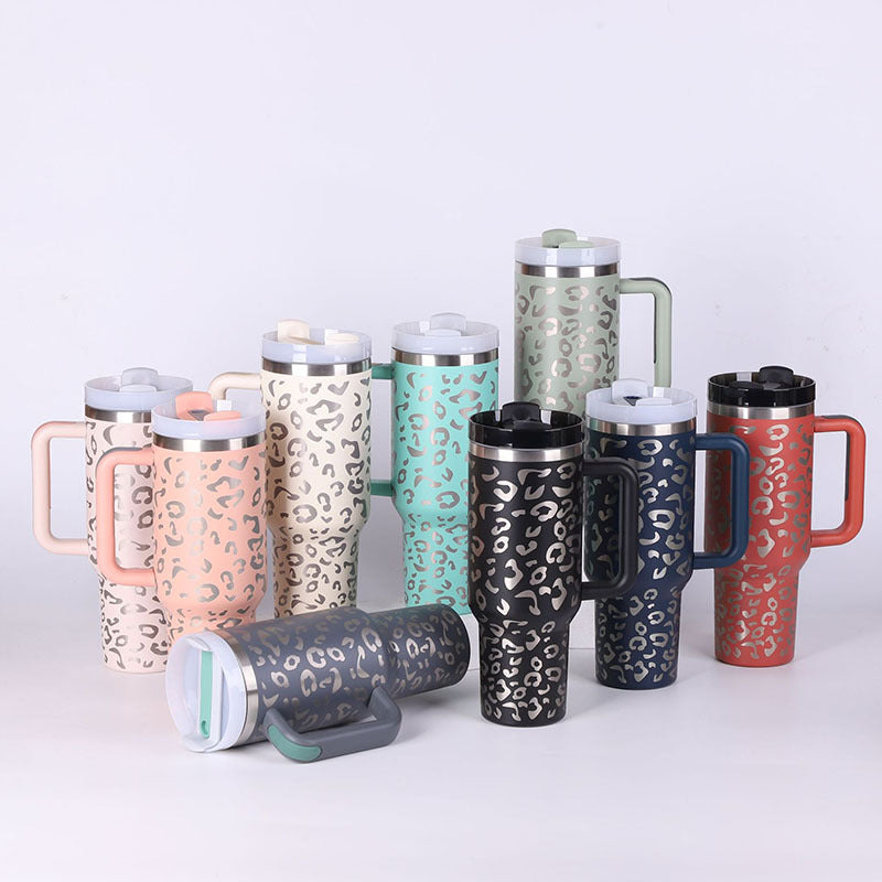 Handle Straw Insulated Stainless Steel Spill Proof Vacuum Coffee Cup