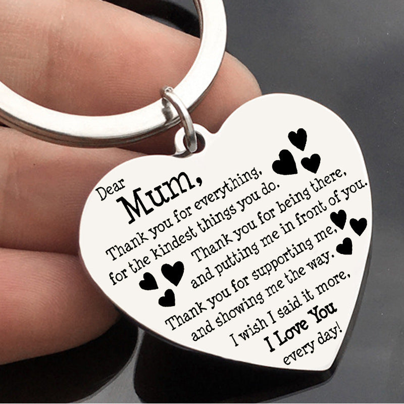 MUM Thank You For Everthing - Gift Stainless Steel Keychain - One Red Hill