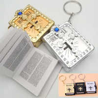 Mini HOLY Bible Keychain Religious Christian Jesus Cross Key Chain Women Prayer God Bless Gift Souvenirs Keyring - One Red Hill