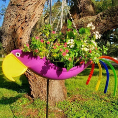 Colorful Bird Parrot Flower Pot Courtyard Garden Decoration