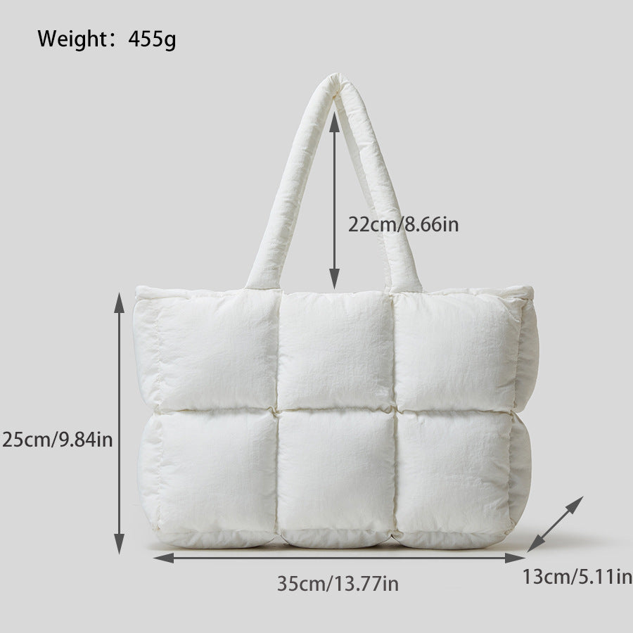 Soft Down Handbag Woman Cotton Dress Bags Filled With Cotton - One Red Hill