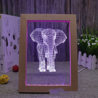 Solid Wood Colorful Remote Control Photo Frame Lights Multiple Images Creative Gifts - One Red Hill