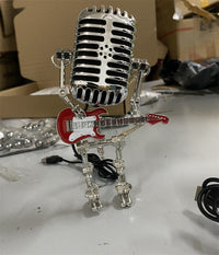 Retro Metal Microphone Robot Desk Lamp