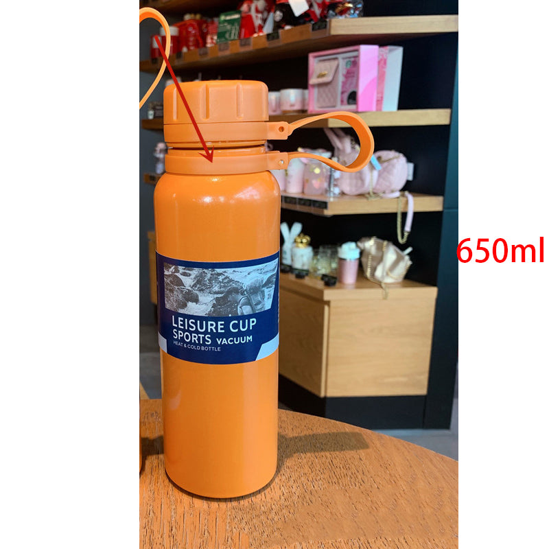 Outdoor Sports Bottle Portable Large Capacity Stainless Steel Vacuum Flask Water Cup - One Red Hill
