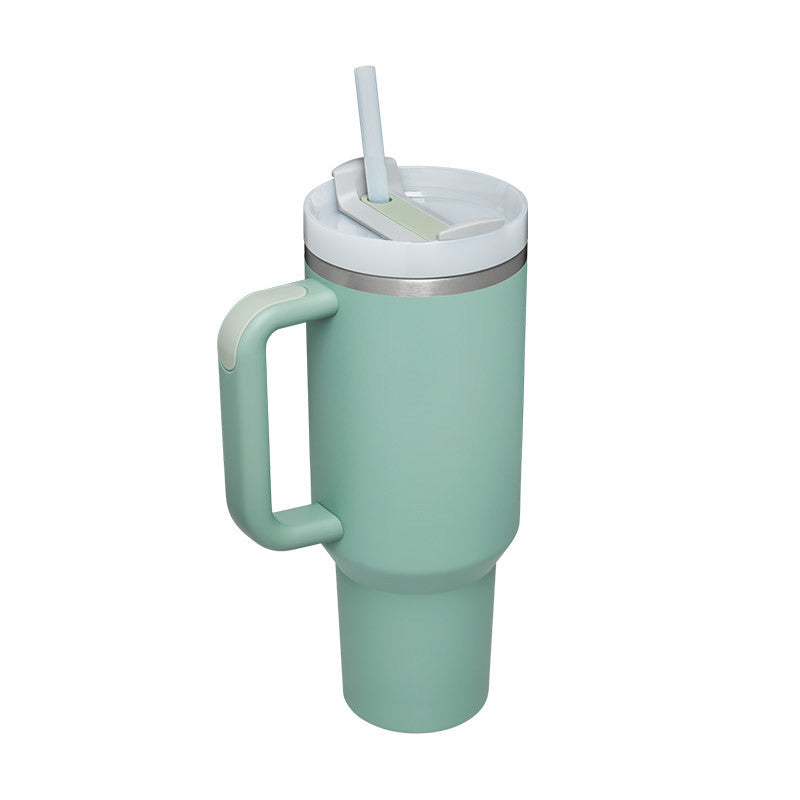 Handle Straw Insulated Stainless Steel Spill Proof Vacuum Coffee Cup