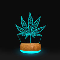 3D Lamp Wood Grain Bottom Glow Colorful Touch Remote Control - One Red Hill
