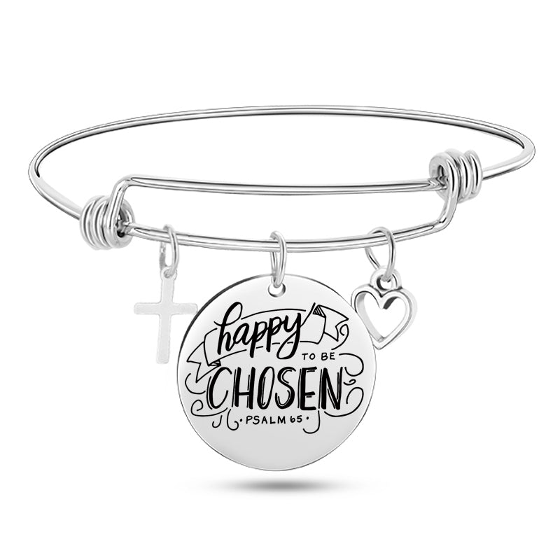 Jesus Christian Bible Scripture Stainless Steel Bangle Bracelet