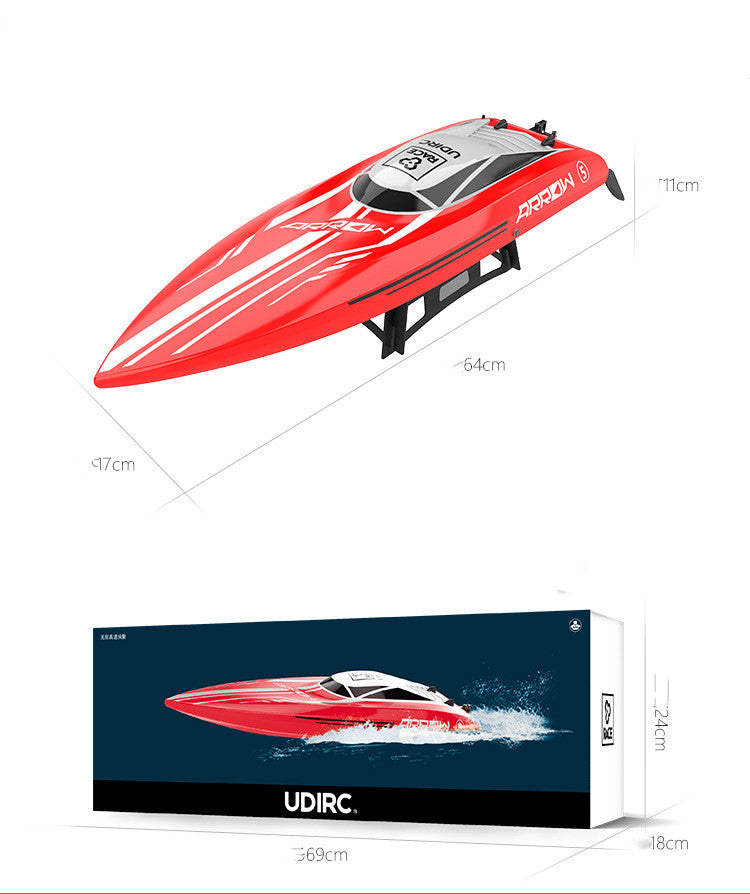 Brushless Motor High-speed Speedboat 24G Remote-control Ship Extended Version Ship Navigation Model Toy - One Red Hill