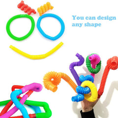 Fidget Toys Plastic PopTube Coil Children'S Creative Magical ToysCircle Funny Toys Early Development Educational Folding Toy