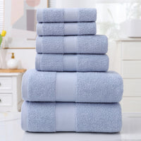 Home Simple Cotton Absorbent Towel Bath Towel 6-Piece Set - One Red Hill