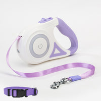 Dog Leash Retractable Leash And Dog Collar Spotlight Automatic Pet Dog Cat Traction Rope For Small Medium Dogs Pet Product - One Red Hill