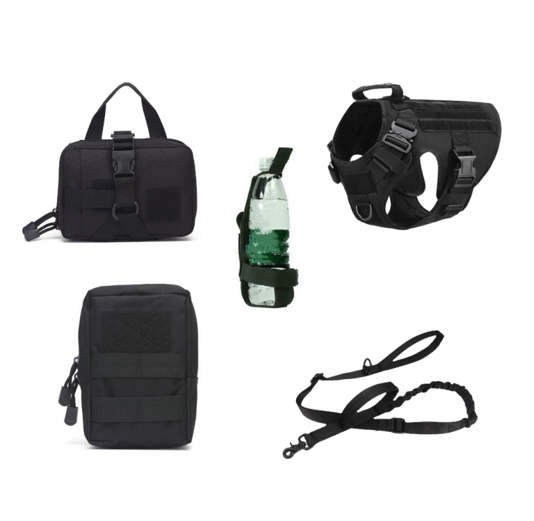 Tactical Dog Harness Pet German Shepherd K9 Training Vest Dog Harness And Leash Set For All Breeds Dogs - One Red Hill