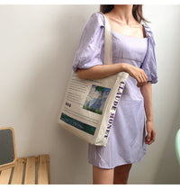 Art And Art Oil Painting Leisure All-match Large-capacity One-shoulder Canvas Bag - One Red Hill