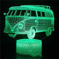 Train Fire Truck Excavator Series 3D Table Lamp LED Colorful Touch Remote Control Night Light - One Red Hill