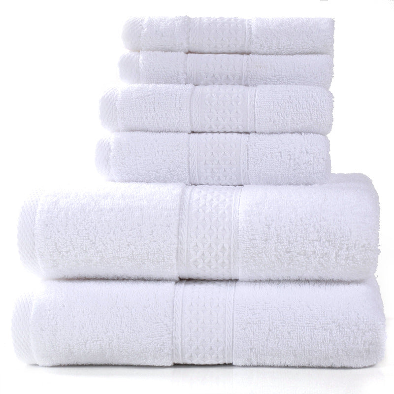 Home Simple Cotton Absorbent Towel Bath Towel 6-Piece Set - One Red Hill