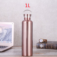 Large-capacity Sports Bottle With All-steel Lid 304 Rose Gold Stainless Steel Vacuum Flask