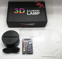 Puppy Colorful 3D Small Night Lamp Touch Remote Control 3D Visual Light - One Red Hill