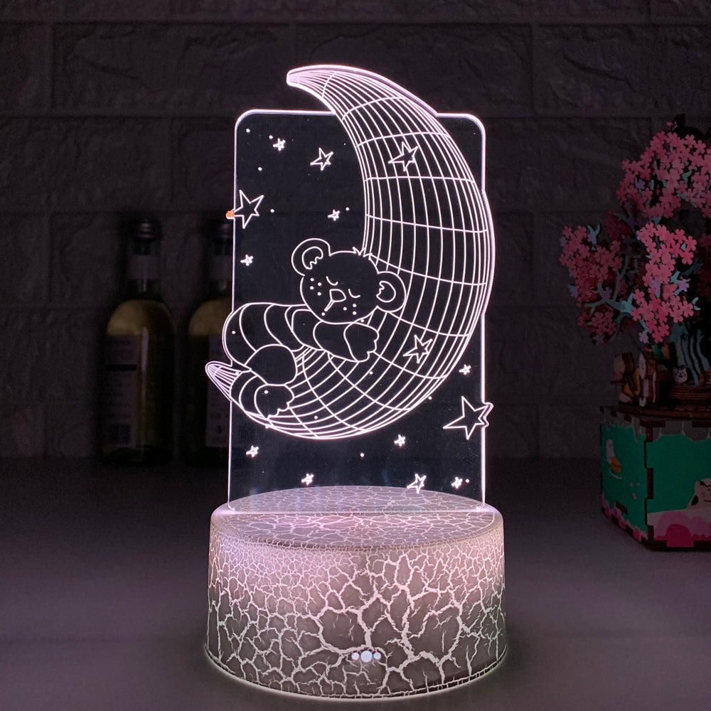 Remote Control Touch 3D LED Night Light - One Red Hill