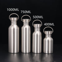 Single Layer Hip Flask With Large Muth Steel Lid Sports Bottle Outdoor Riding Portable Cup