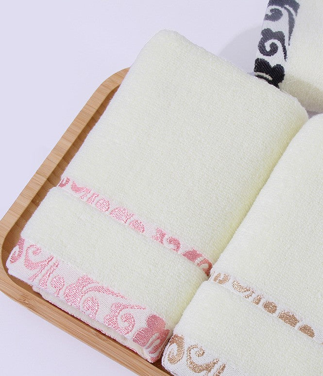 High quality pure cotton crepe-free jacquard Xiangyun thickening face towel - One Red Hill