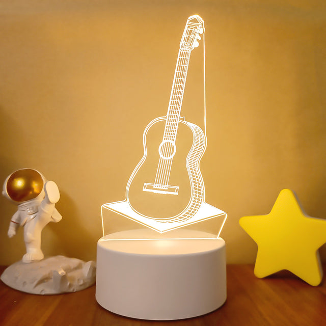 3D Light Colorful Touch Remote Control LED Visual Light 3D Small Table Lamp - One Red Hill
