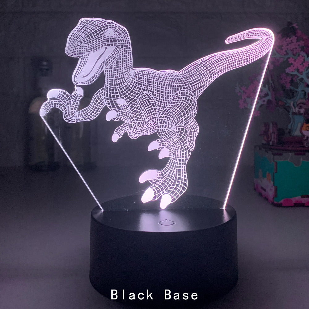 Dinosaur Colorful LED Touch Remote Control 3D Night Light - One Red Hill