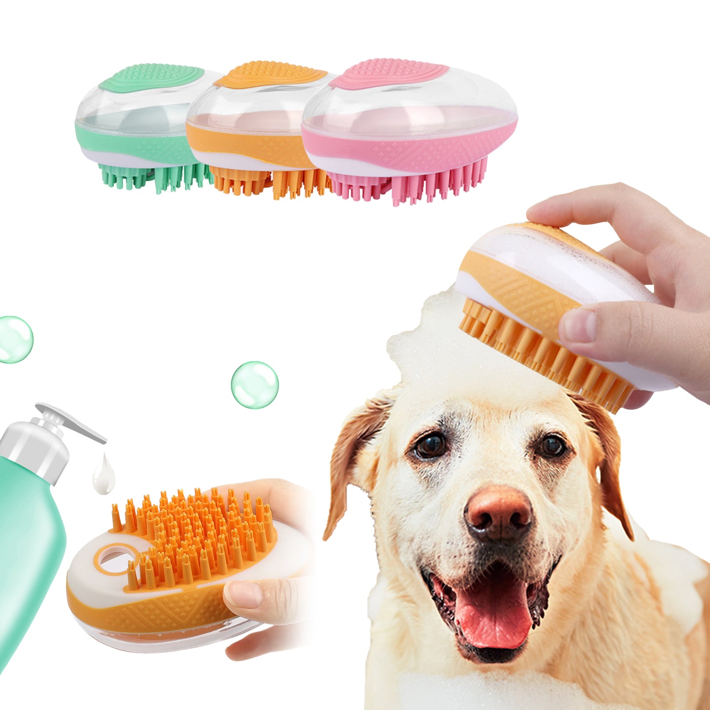 -1 Pet SPA Massage Comb Soft Silicone Pets Shower Hair Grooming Comb