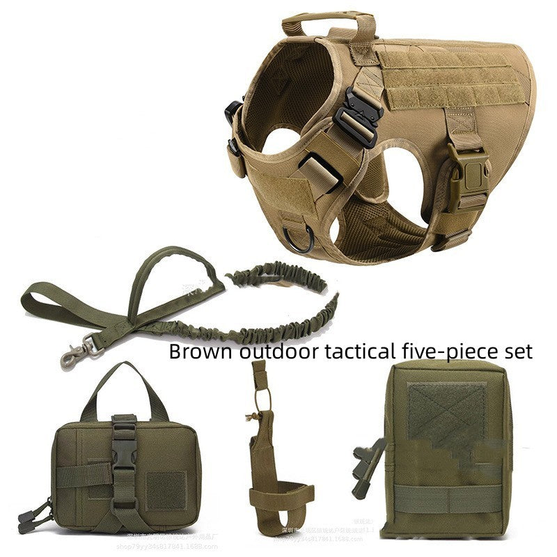 Tactical Dog Harness Pet German Shepherd K9 Training Vest Dog Harness And Leash Set For All Breeds Dogs - One Red Hill