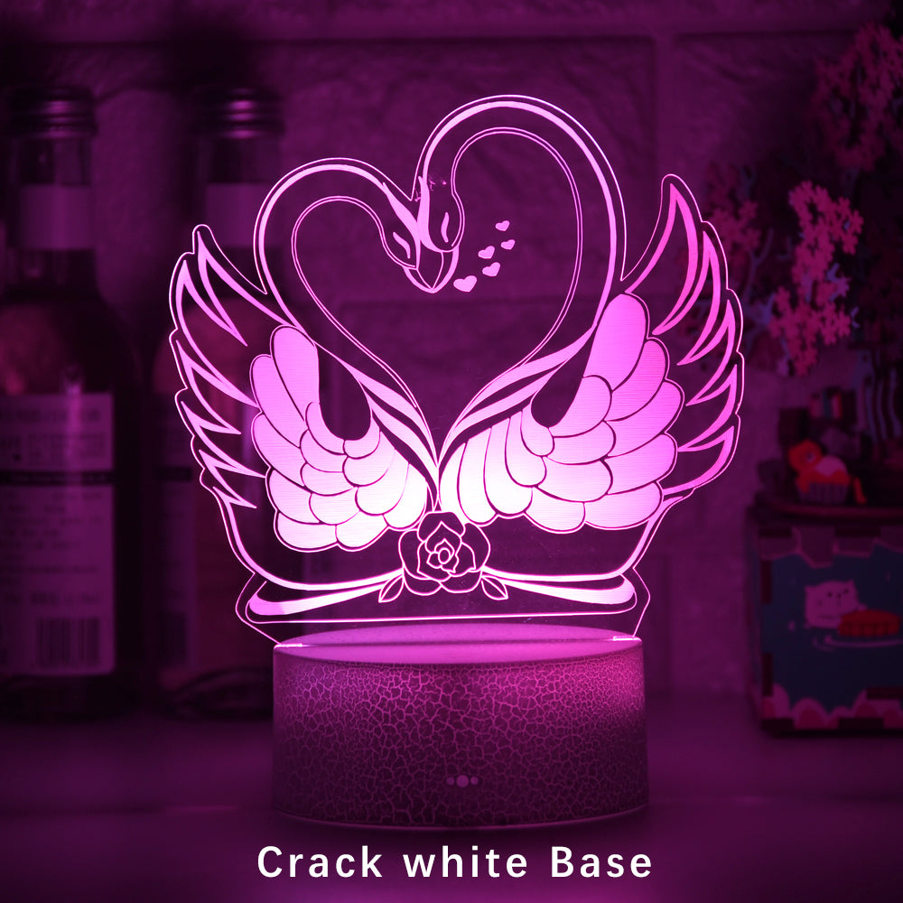 Colorful Touch Remote Control LED Swan-shaped Table Lamp - One Red Hill