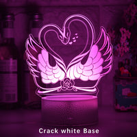 Colorful Touch Remote Control LED Swan-shaped Table Lamp - One Red Hill