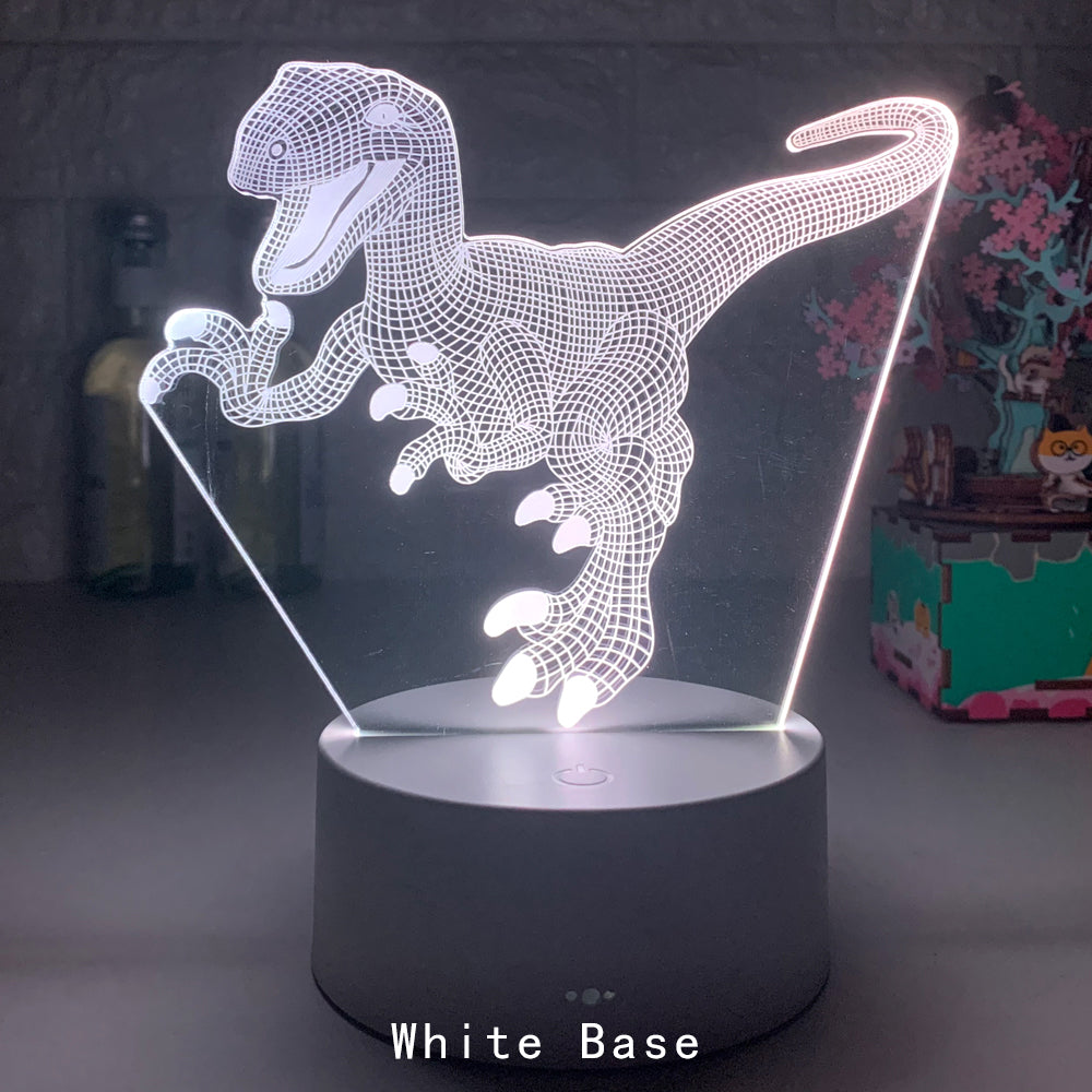 Dinosaur Colorful LED Touch Remote Control 3D Night Light - One Red Hill