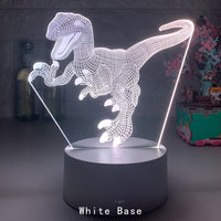Dinosaur Colorful LED Touch Remote Control 3D Night Light - One Red Hill