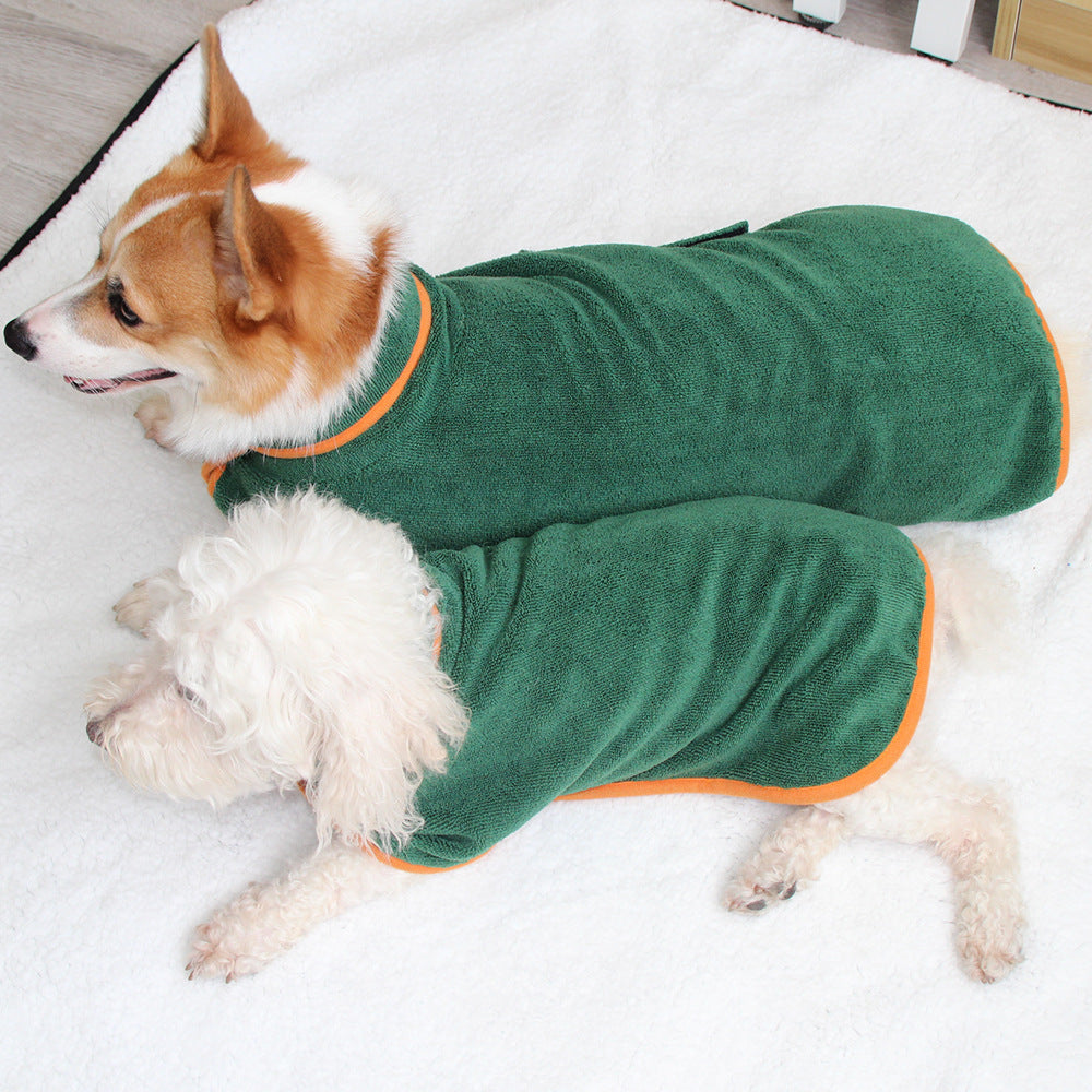 Absorbent Pet Bathrobe With Waist-wrapped Microfiber - One Red Hill