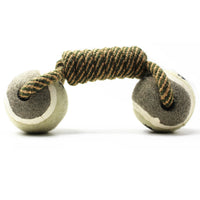 Cotton Rope Tennis Dumbbell Dog Toy - One Red Hill