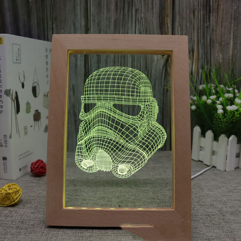 Solid Wood Colorful Remote Control Photo Frame Lights Factory Direct Creative Gifts
