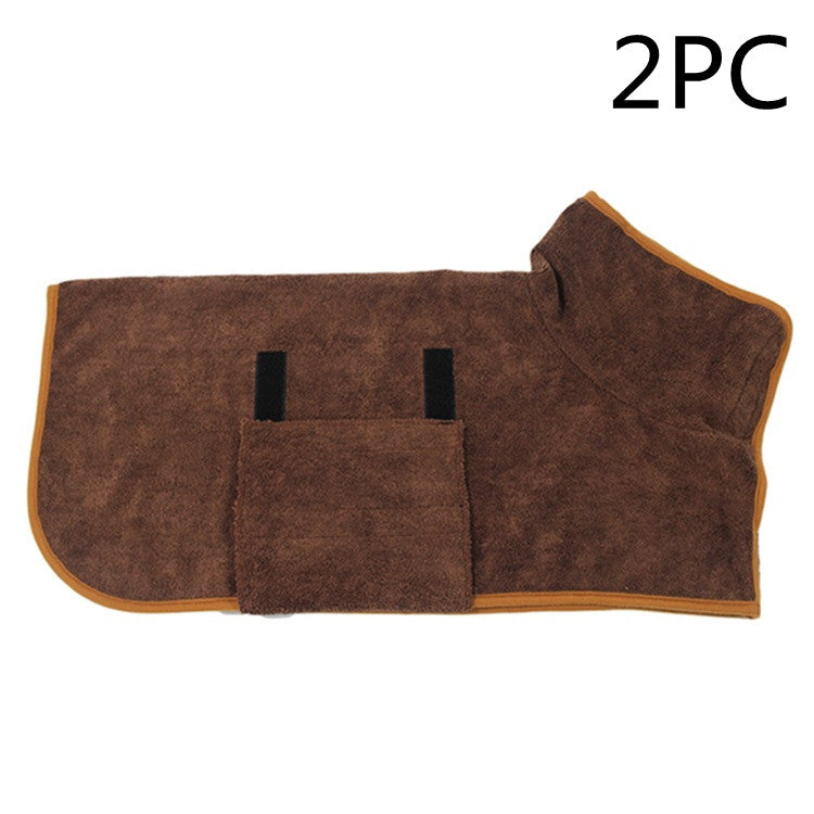 Absorbent Pet Bathrobe With Waist-wrapped Microfiber - One Red Hill
