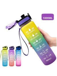 Transparent Flask Water Bottle 1000ml Bottled Kawaii Bottle Bpa Free Infuser Plastic Milk Sports Clear Water Bottle Kawaii Cup - One Red Hill