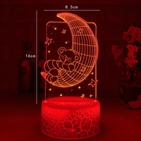 Remote Control Touch 3D LED Night Light - One Red Hill