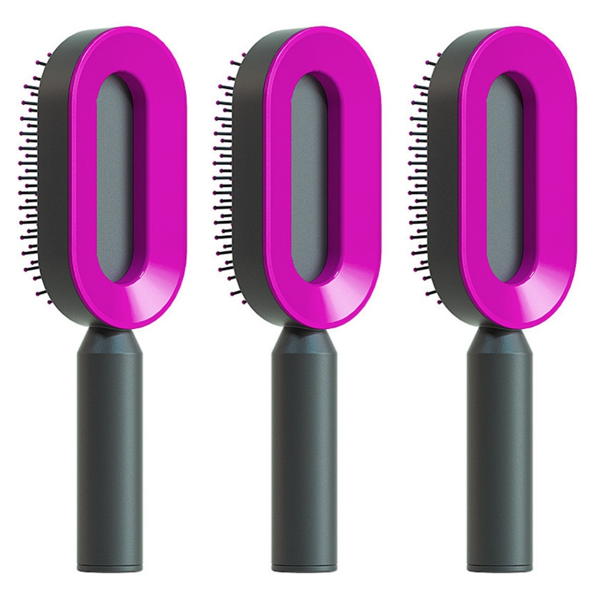 Self Cleaning Hair Brush For Women One-key Cleaning Hair Loss Airbag Massage Scalp Comb Anti-Static Hairbrush - One Red Hill