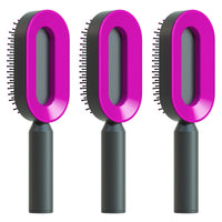 Self Cleaning Hair Brush For Women One-key Cleaning Hair Loss Airbag Massage Scalp Comb Anti-Static Hairbrush - One Red Hill
