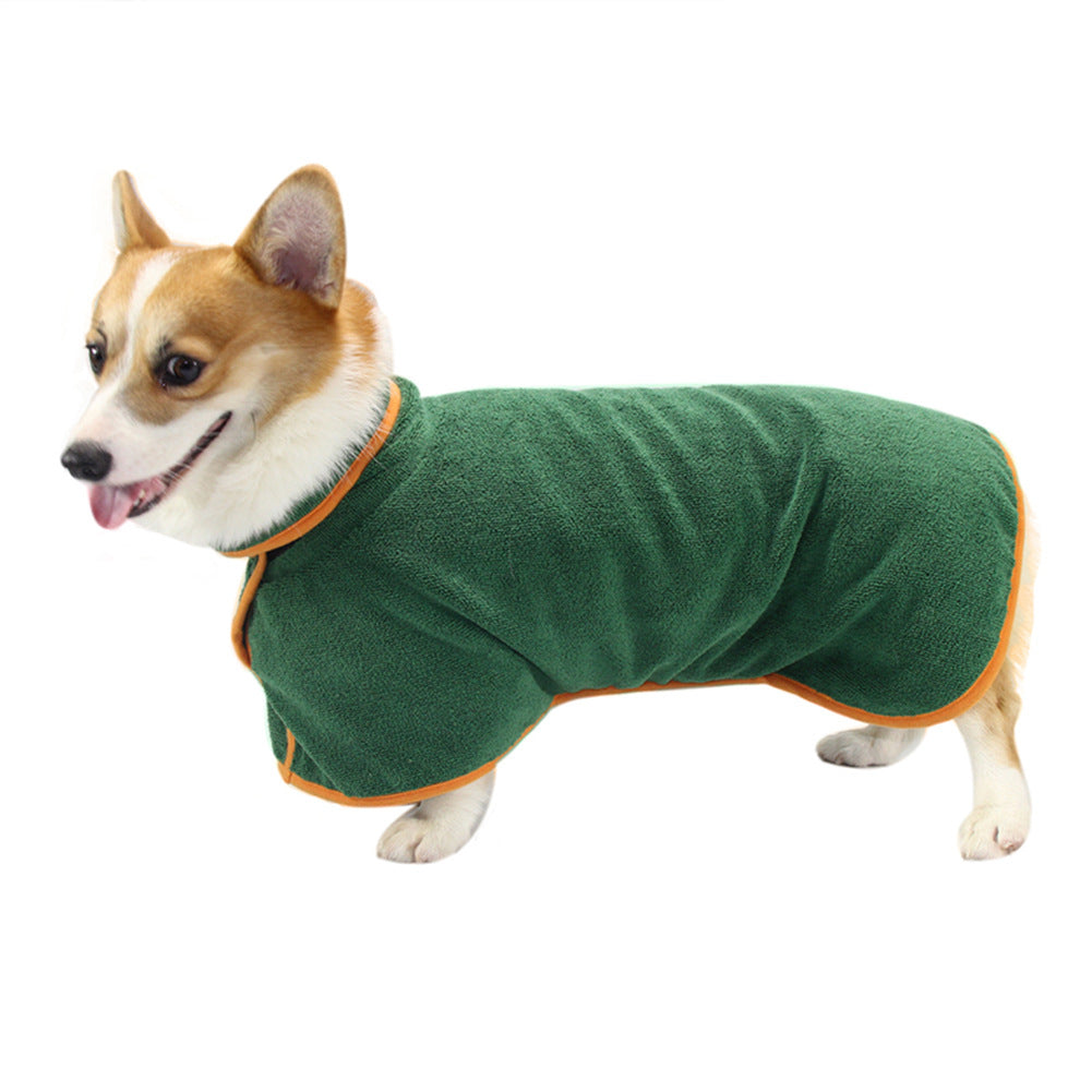 Absorbent Pet Bathrobe With Waist-wrapped Microfiber - One Red Hill