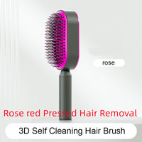 Self Cleaning Hair Brush For Women One-key Cleaning Hair Loss Airbag Massage Scalp Comb Anti-Static Hairbrush - One Red Hill