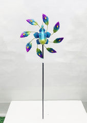 Cross-border Peacock Solar Windmill Garden Decoration Plug-in Iron Windmill