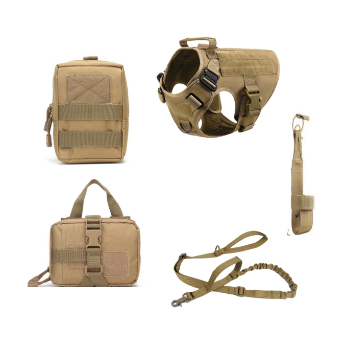 Tactical Dog Harness Pet German Shepherd K9 Training Vest Dog Harness And Leash Set For All Breeds Dogs - One Red Hill